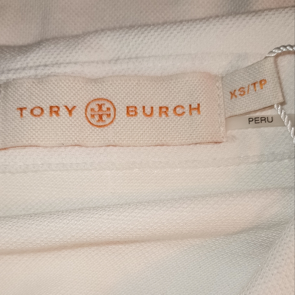 Tory Burch White Zip Down Short Sleeve Shirt Size XS - Picture 3 of 8